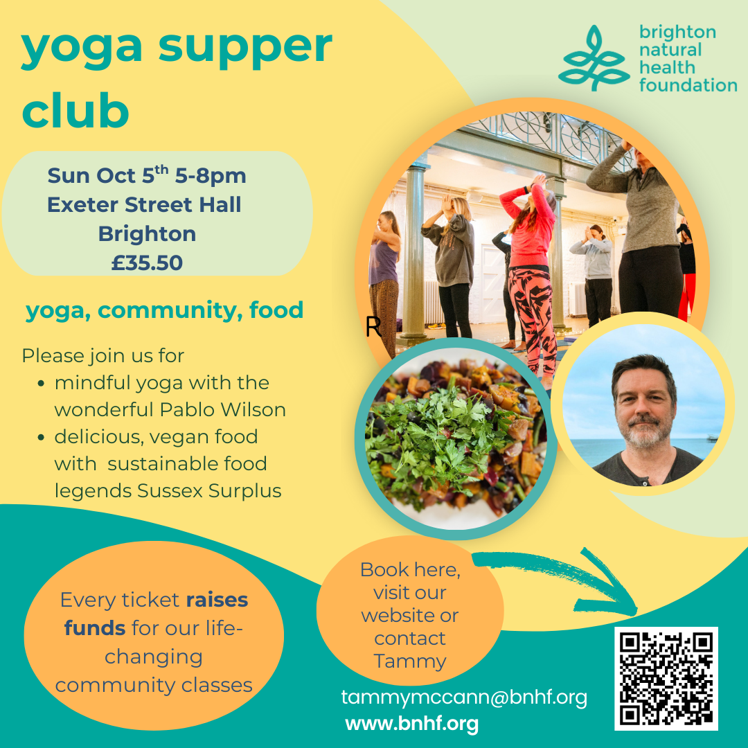 Yoga Supper Club - fundraiser for Brighton Natural Health Foundation